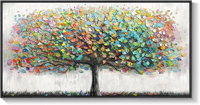 Large Framed Tree of Life Colorful Wall Art, Modern Canvas Prints Paintings - Image 9