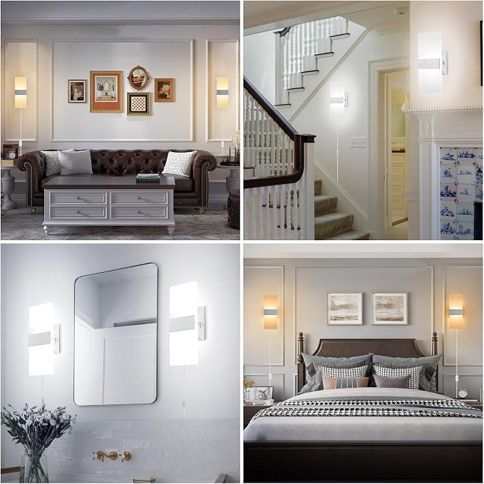 TRLIFE Wall Sconces Plug in, Adjustable 4 Color Temperature Modern LED Wall - Image 3