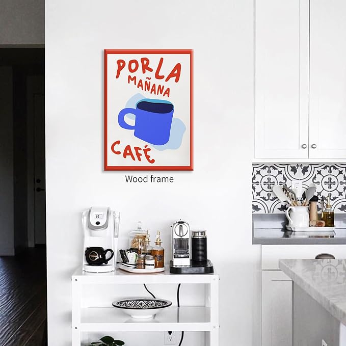 Framed Wall Art Posters Kitchen Por La Mañana Cafe Print Vintage Coffee Artwork - Image 5