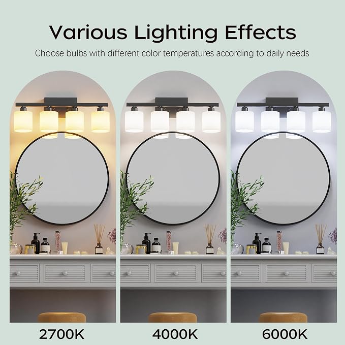 PARTPHONER Bathroom Light Fixtures, Bathroom Lighting Fixtures Over Mirror - Image 6