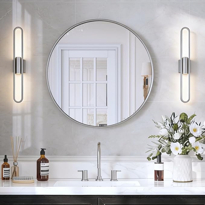 USHOWER Brushed Nickel Bathroom Mirrors by USHOWER