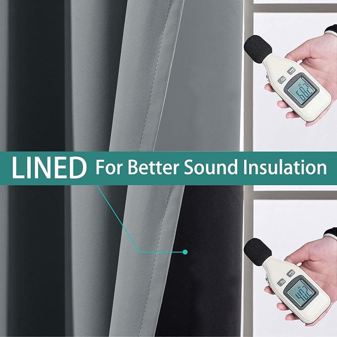 Yakamok 100% Blackout Curtains 84 Inches Long, 2 Thick Layers Heat and Full - Image 4