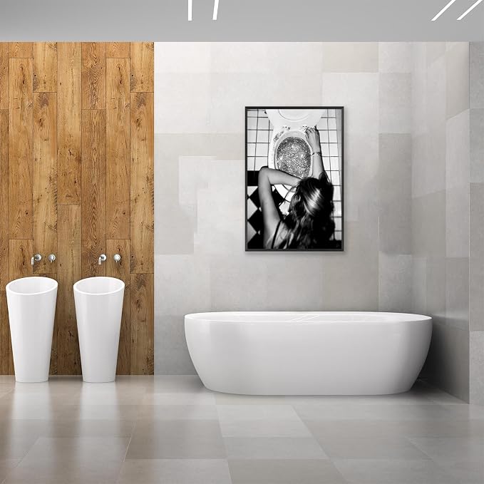 Funny Bathroom Wall Art Black and White posters Bar Disco Party prints painting - Image 5