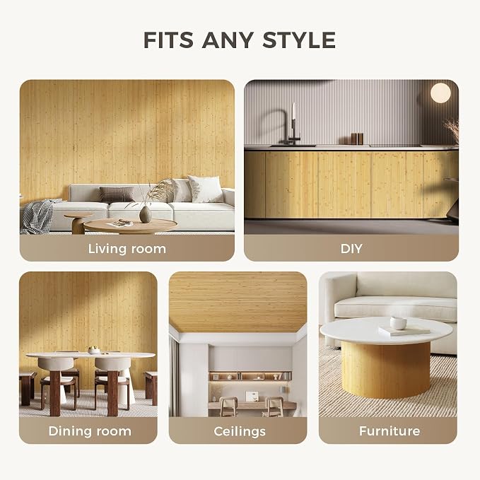 OUZUGIE 2 Pack 96x48 Inch Natural Bamboo Wall Panel – Natural Pole Wrap Paneling - Image 4