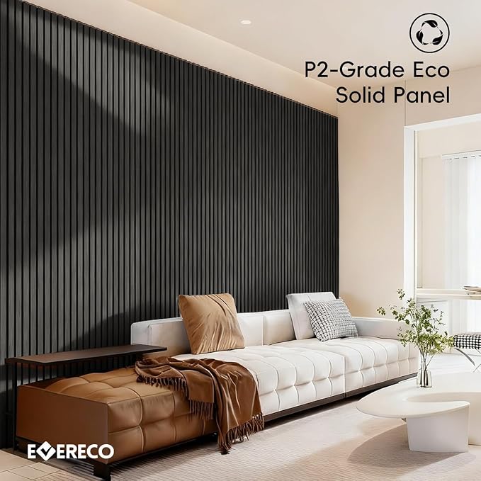 EVERECO 6 Pack Wood Slat Acoustic Wall Panels 92.5" × 7.87", 3D Sound Absorbing - Image 6