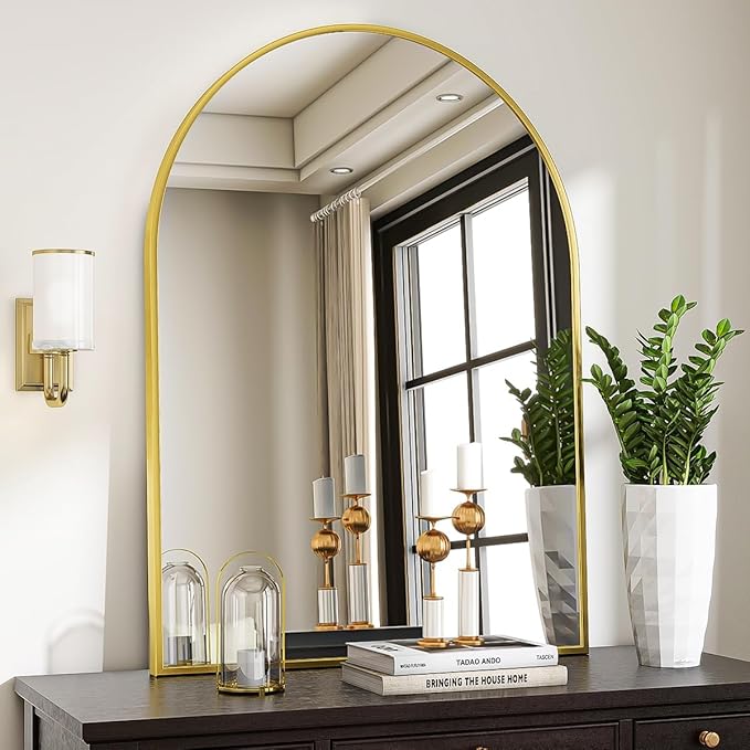 VooBang Arched Wall Mirror, 30 x 38 inch Arch Bathroom Mirror, Wall Mounted by VooBang