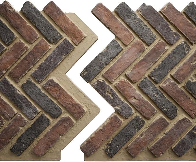 EverStone Herringbone Faux Brick Panel, 46 1/2"W x 25 1/4"H x 1"D, Horizon Color - Image 8
