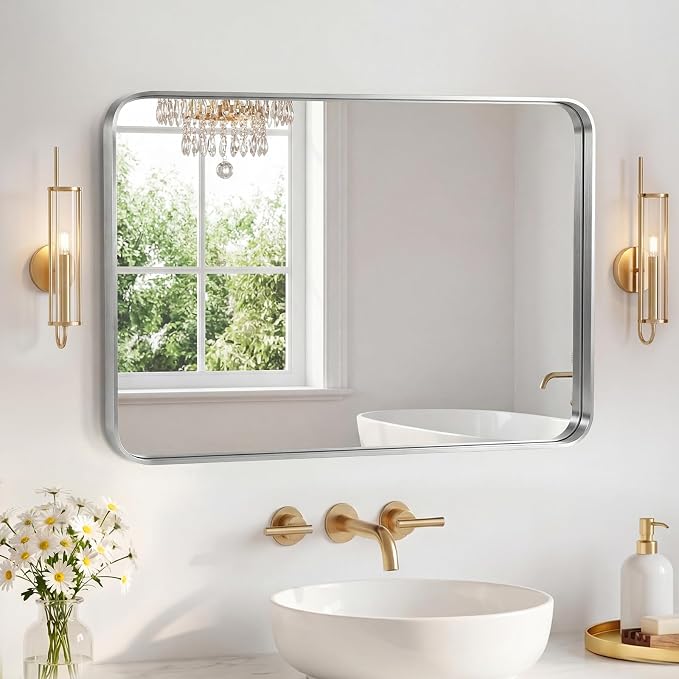 NEWBULIG 24X32 Inch Bathroom Mirror by NEWBULIG