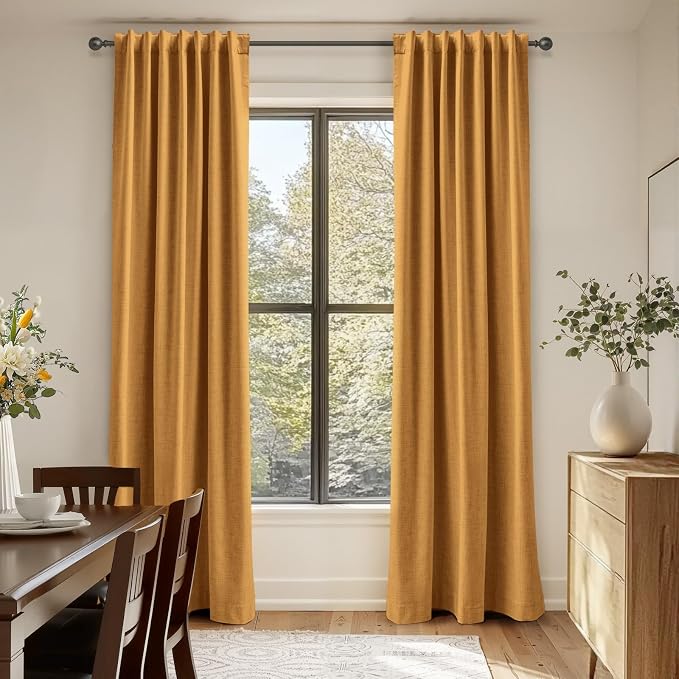 100% Blackout Shield Linen Blackout Curtains - Image 6
