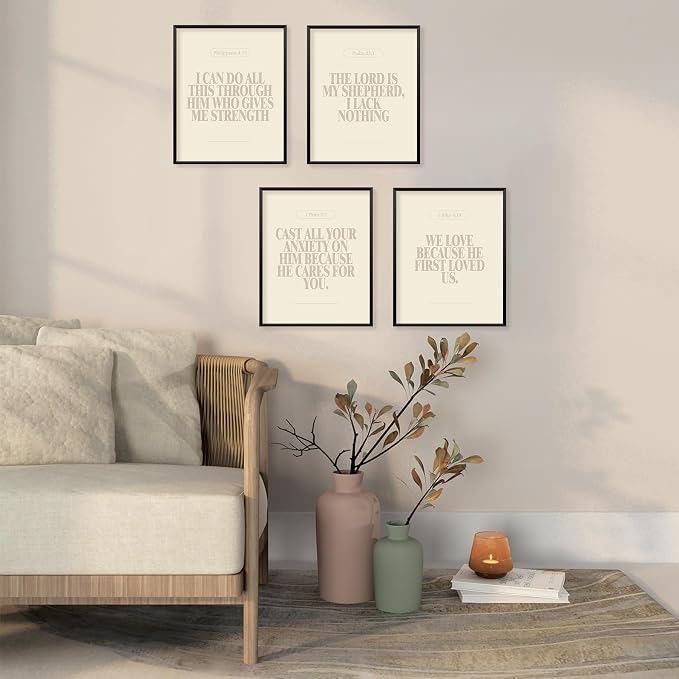 Locomiss Beige Christian Wall Art Decor Posters, Modern Bible Verse Prints - Image 5