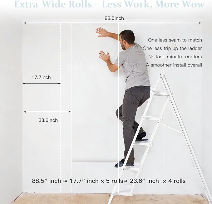Dimoon 394''x23.6'' Peel and Stick Wallpaper White Contact Paper - Image 2