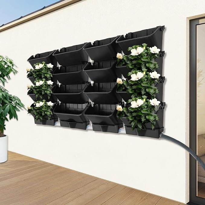 Vertical Wall Planter with 16 Pots, Hanging Garden Plant Flowerpot Holder - Image 9