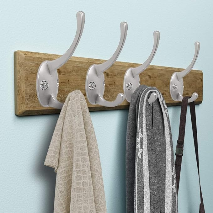 IBosins 12 Pack Silver Coat Hooks Wall Mounted - Image 7