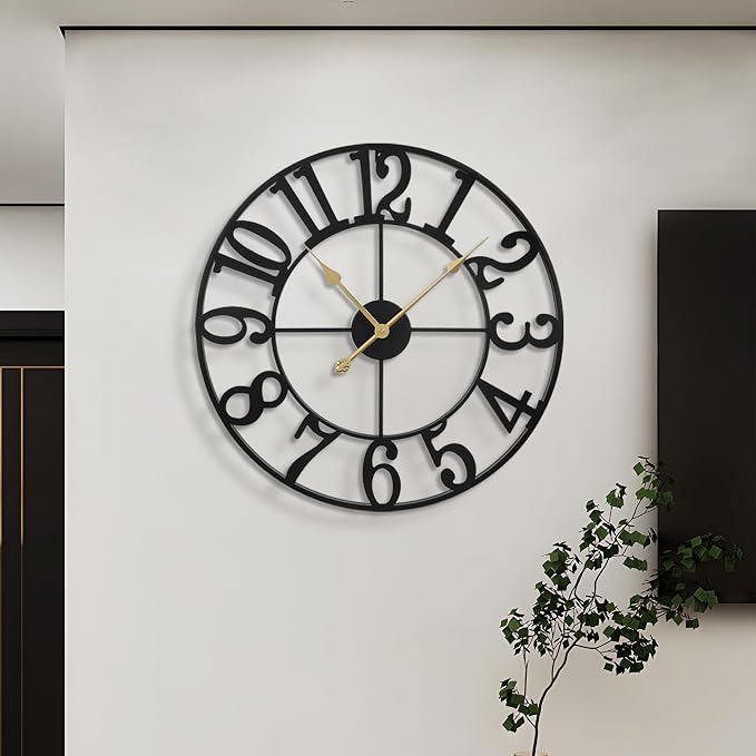 LEIKE Large Wall Clocks for Living Room, Non Ticking, Battery Operated - Image 5
