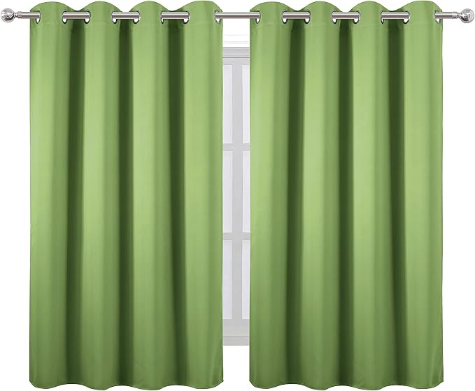LEMOMO Blackout Curtains 52 x 45 inch/Light Green Curtains Set of 2 - Image 2