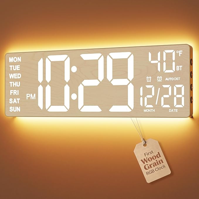 EASYERA 16.5" Large Digital Wall Clock by EASYERA