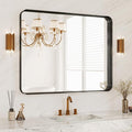 32x40 Inch Metal Black Framed Bathroom Mirror by MYSUNORIA