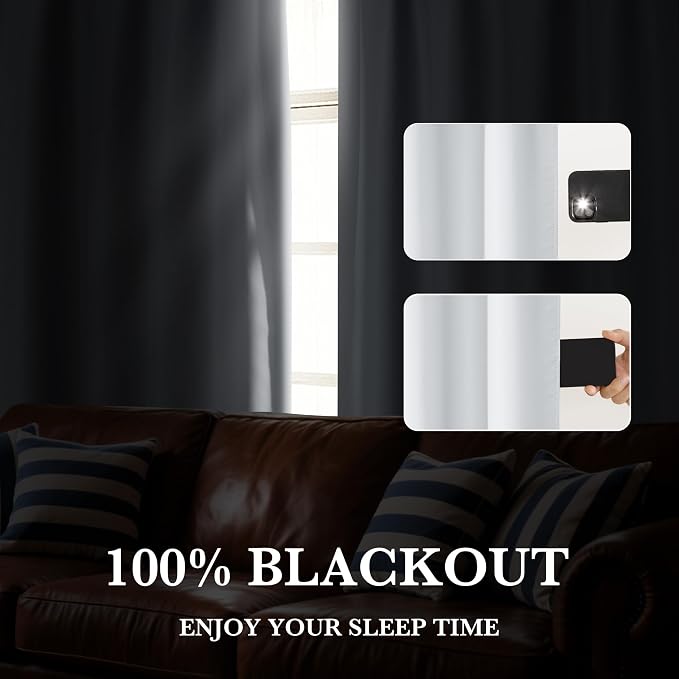 RYB HOME 100% Blackout Short Curtains - Image 5