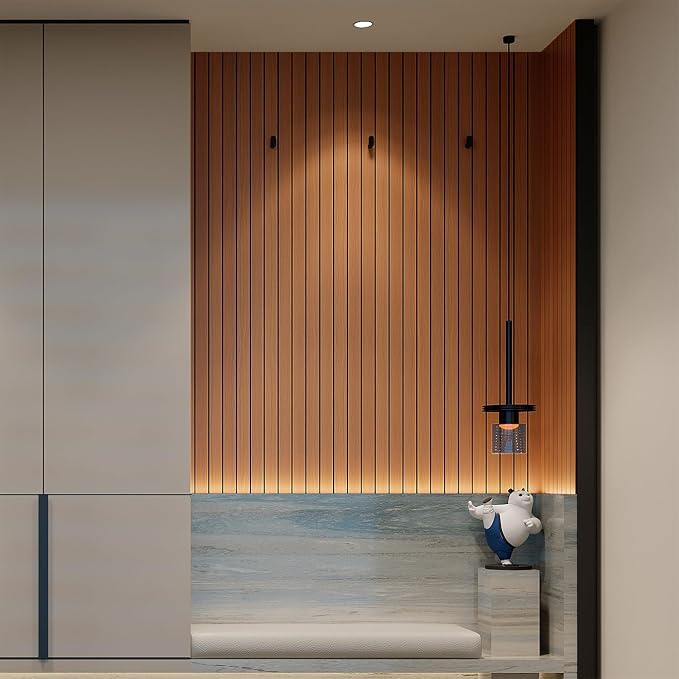 YU LI 3DH Peel and Stick PVC Slat Wall Panel 236"x15.75" Self-Adhesive Thick - Image 5