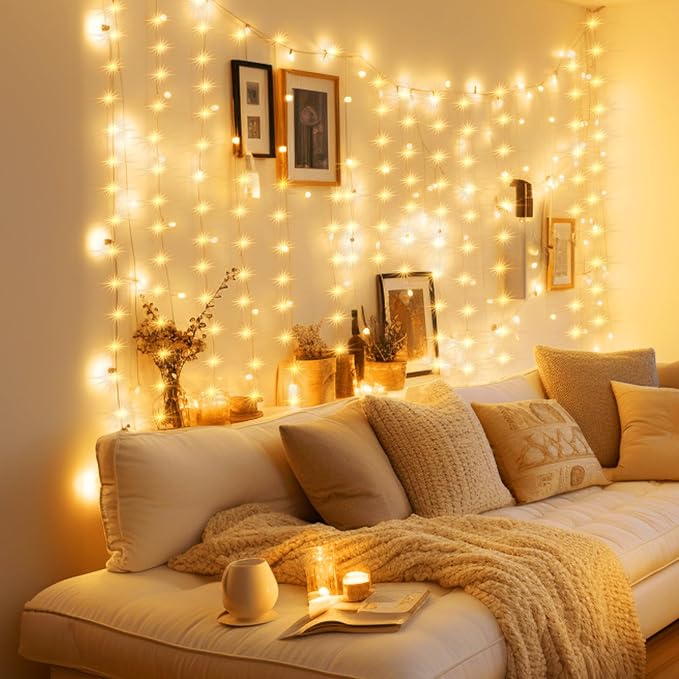 Minetom Curtain Lights, 300 LED Dimmable Fairy Lights - Image 5