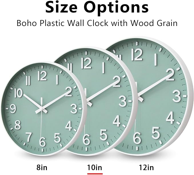 HZDHCLH Wall Clocks Battery Operated, Wall Clock Green, 10 inch Wall Clock - Image 5