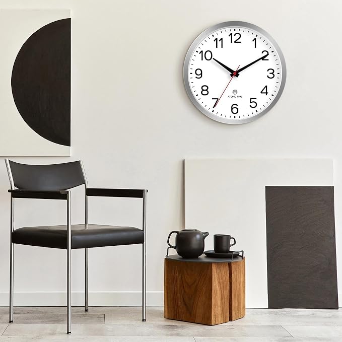 AKCISOT Atomic Silver Wall Clock Analog Clocks Battery Operated Clock - Image 8
