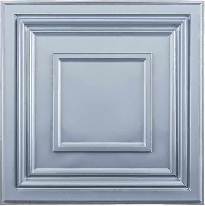 Art3d Decorative 3D Wall Panels 24" x 24", Square Gray Ceiling Tiles, Wall by Art3d