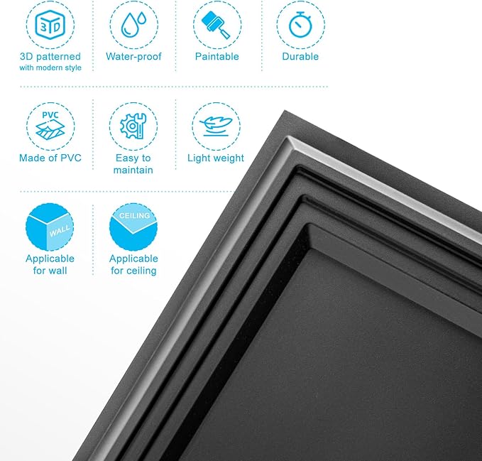 Art3d 33-Pack 3D Wall Panel for Interior Wall Décor, Diamond Textured PVC - Image 5