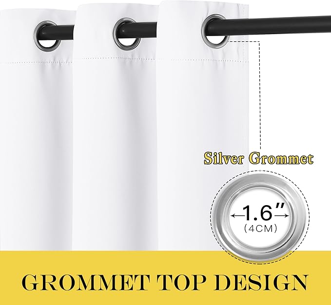 NICETOWN White Room Darkening Curtain 84 inches Long - Image 3