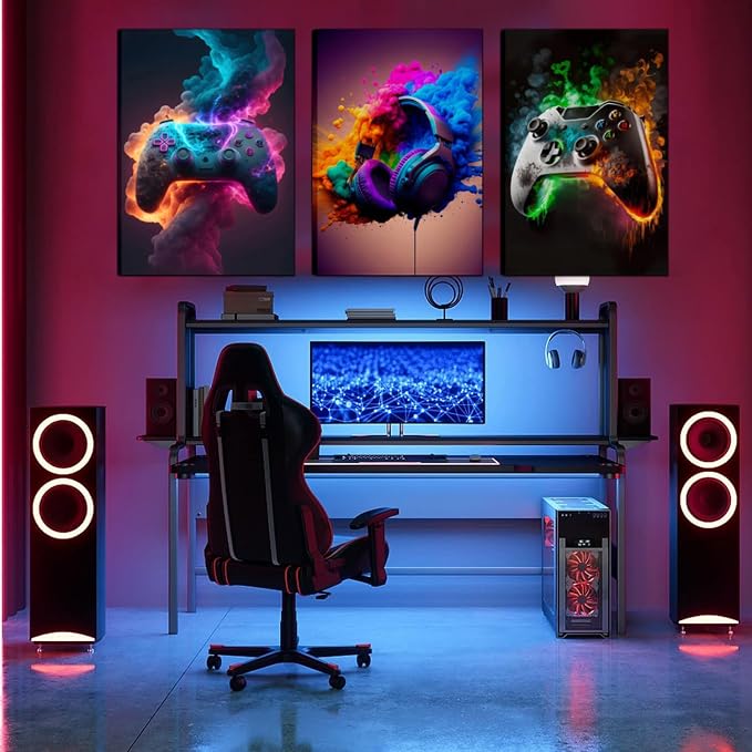 BGFCE Gaming Room Decor Canvas Wall Art Set of 3 - Image 2