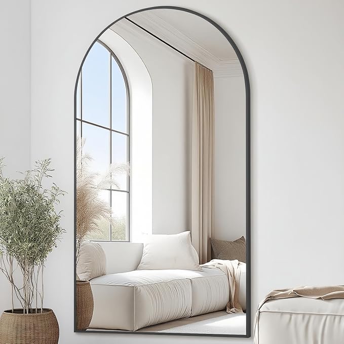 Prywot Full Length Mirror, Oversized 78"x38" Arched-Top Floor Mirrors, Modern - Image 3
