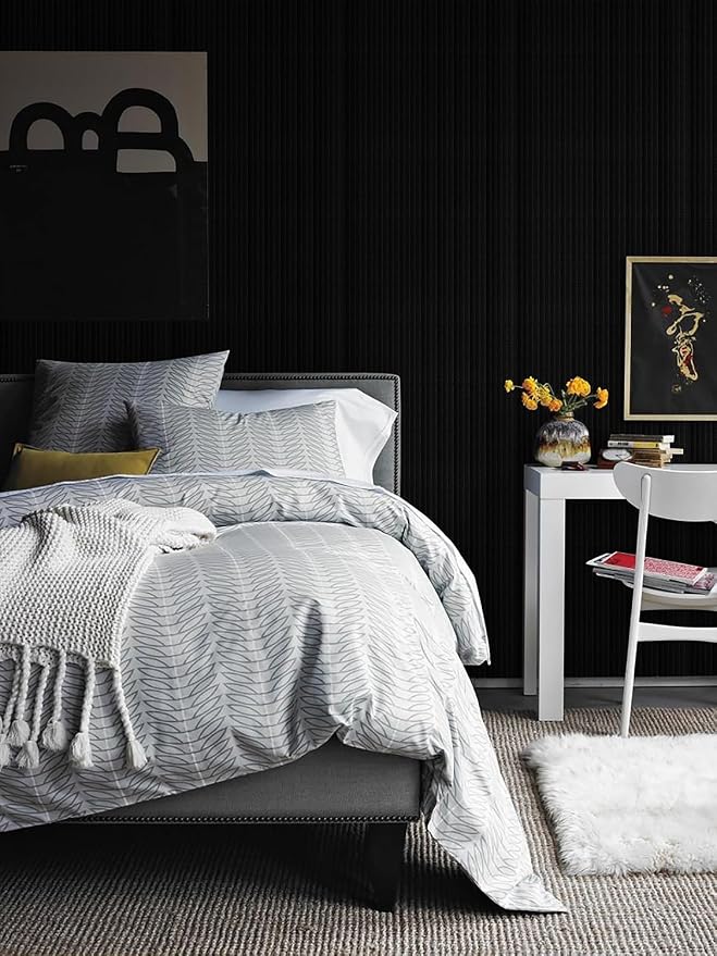 Orainege Black Wallpaper Peel and Stick Wallpaper 15.7"x196.8" Textured Contact - Image 7