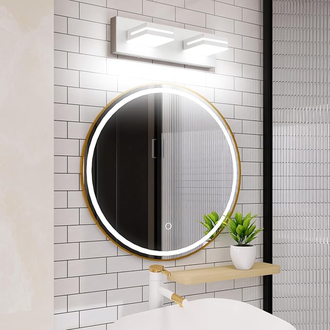 SineRise LED Modern Bathroom Vanity Light Fixtures, Matte White Modern Acrylic - Image 6