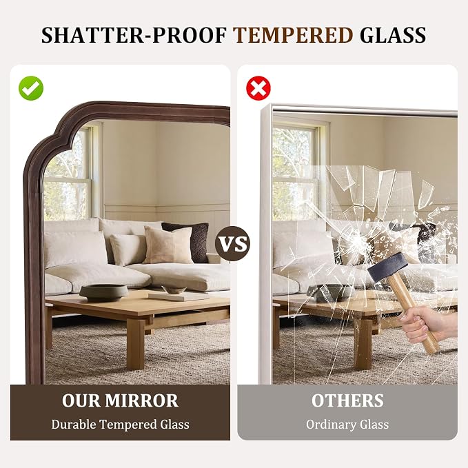 WallBeyond 20" x 30" Rounded Corner Arch Wall Mirror - Image 6