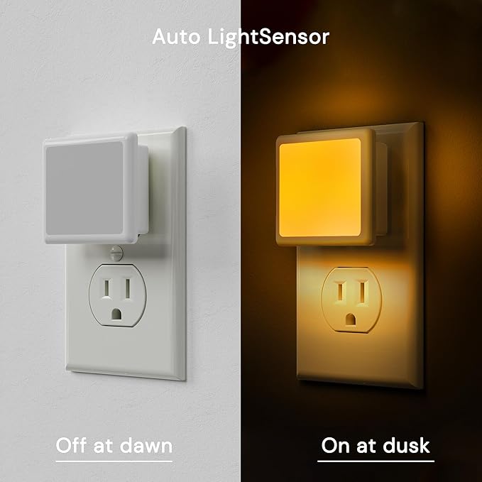 L LOHAS LED 3CCT Night Lights Plug into Wall 2-Pack, 0.3W Plug in Night Light - Image 5