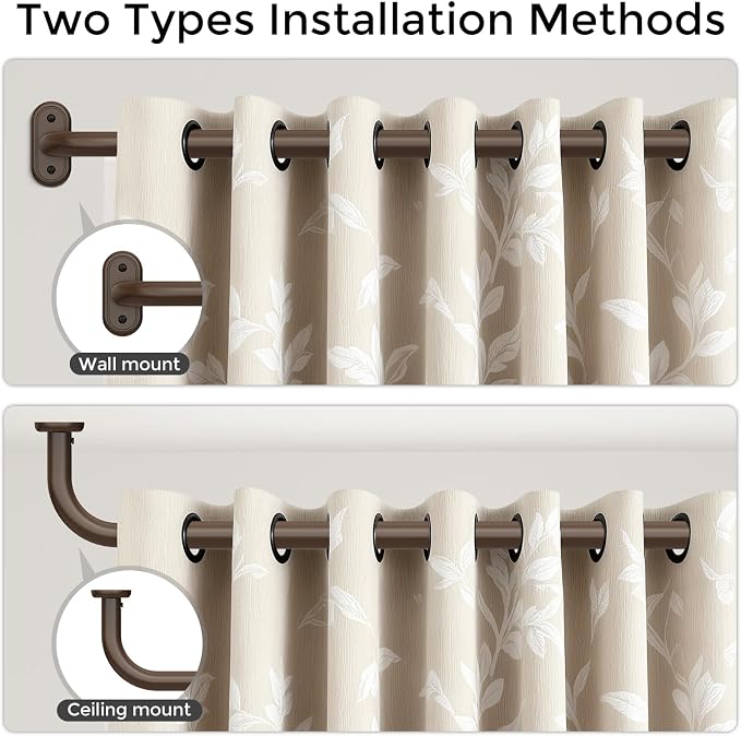 2 Pack Curtain Rods 36-120 Inch, Bronze Wrap Around Blackout Curtain Rods - Image 4