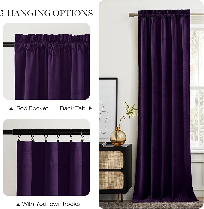 NICETOWN Purple Blackout Curtains - Image 6