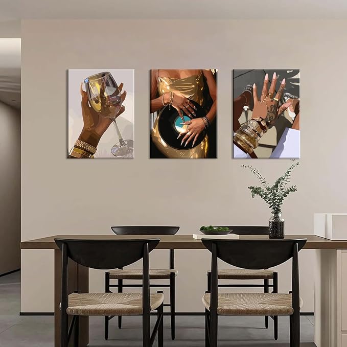 Black Girl Wall Art Set of 3 - Image 3