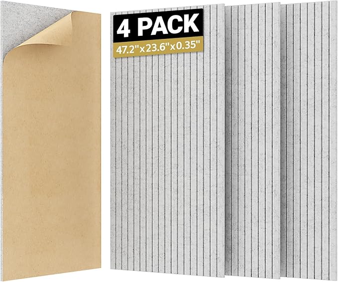 TONOR 4 Pack Large Acoustic Panels, 47.2" X 23.6" X 0.35" Acoustical Wall Panel by TONOR