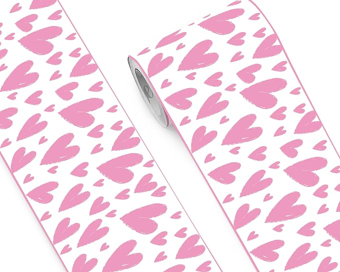 FLFK Pink Heart Wallpaper Border by FLFK