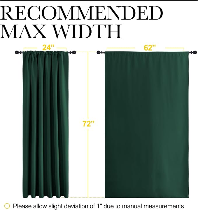 NICETOWN 2 Panels Blackout Curtains, Rod Pocket Window Curtains Room Darkning - Image 6