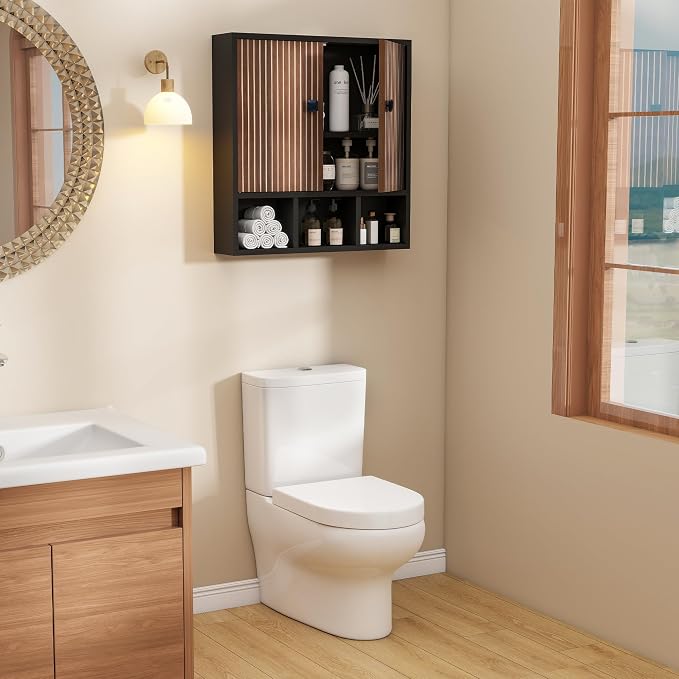 Bathroom Wall Cabinet, Wooden Medicine Cabinet - Image 6