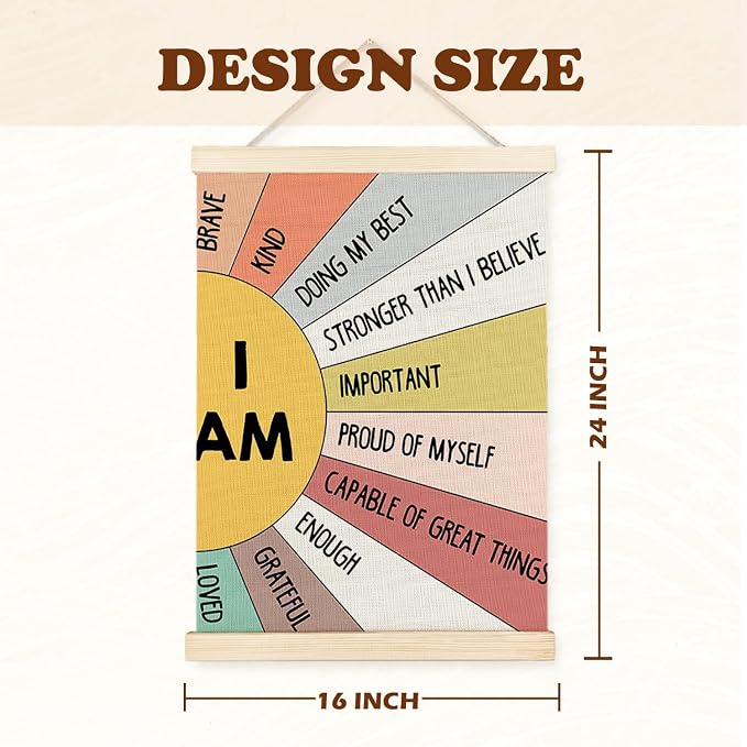Supwhd Affirmation Wall Decor for Kids Boys Girls, I am Kind I am Brave - Image 6