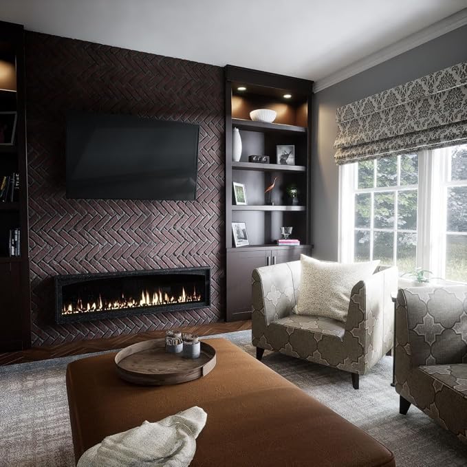 EverStone Herringbone Faux Brick Panel, 46 1/2"W x 25 1/4"H x 1"D, Stratus Color - Image 11