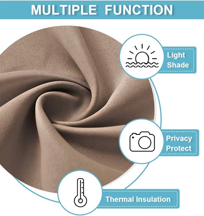 RYB HOME Blackout Curtains Soundproof Energy Saving Insulating Privacy Room - Image 7