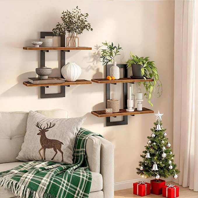 HOOBRO Floating Shelves, 15 Inch Wall Shelf Set of 2, Wall Mounted Storage - Image 4