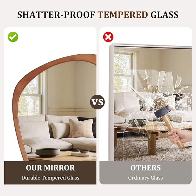 WallBeyond Asymmetrical Mirror, Irregular Wall Mirror, Wall Mirrors Decorative - Image 5