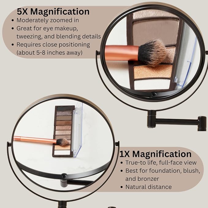 JERDON Wall-Mounted Magnifying Mirror - Image 4