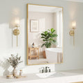 Koonmi Gold Mirrors for Wall, 26x38 Inch Bathroom Mirror, Rectangular Wall by KOONMI