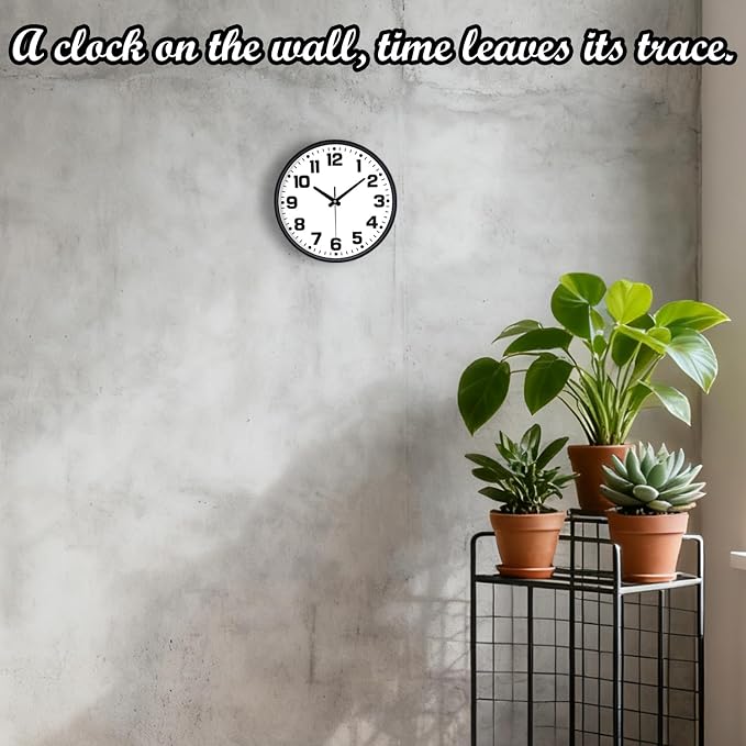 Modern Silent Wall Clock, 10inch Non-Ticking Analog Battery Operated Clock - Image 2